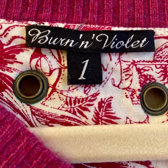 Burn 'n Violet Magenta Sweater Vest Crochet & Shells Boho Size XS - Picture 5 of 11